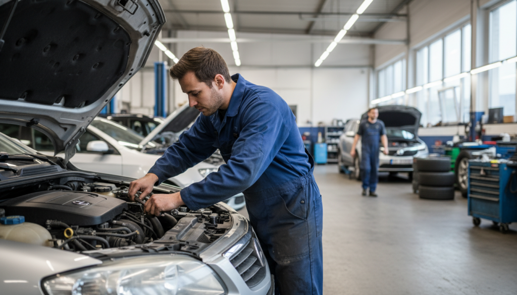 Hauptuntersuchung Neuss. Bild einer Autoreparatur